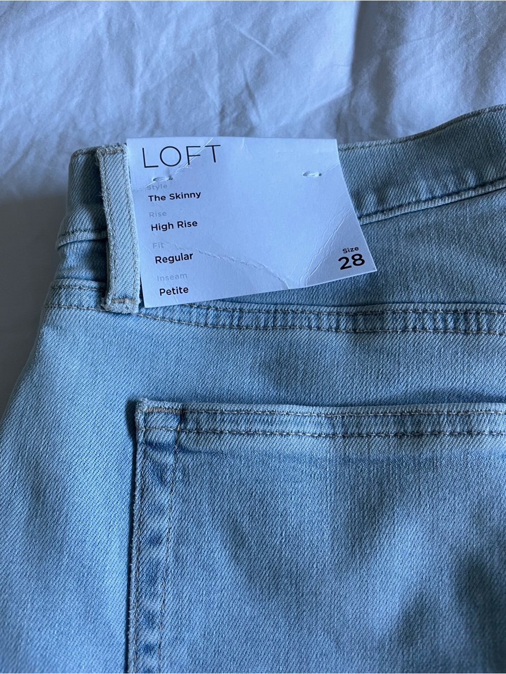 LOFT Skinny High-Rise Jeans in Pale Blue